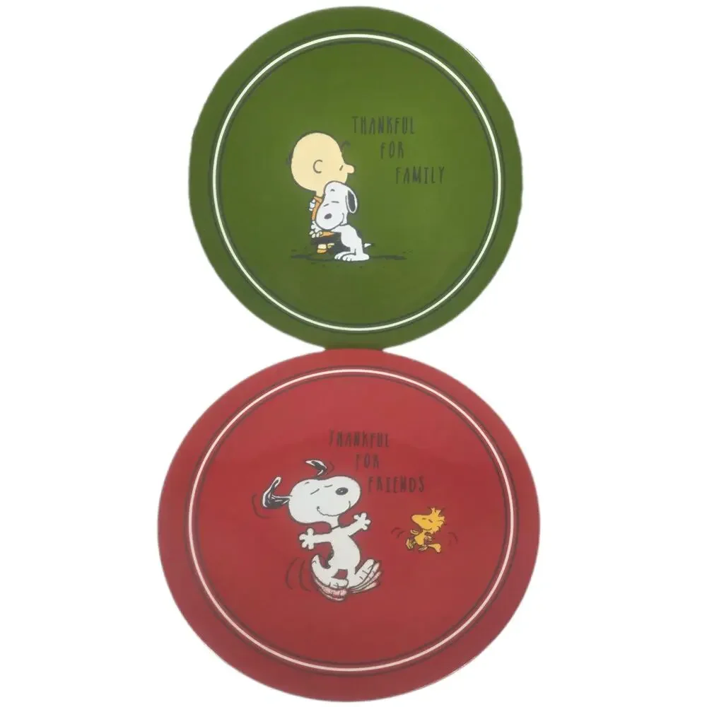 POTTERY BARN KIDS PEANUTS MELAMINE PLATES – SNOOPY & CHARLIE BROWN – SET OF 2